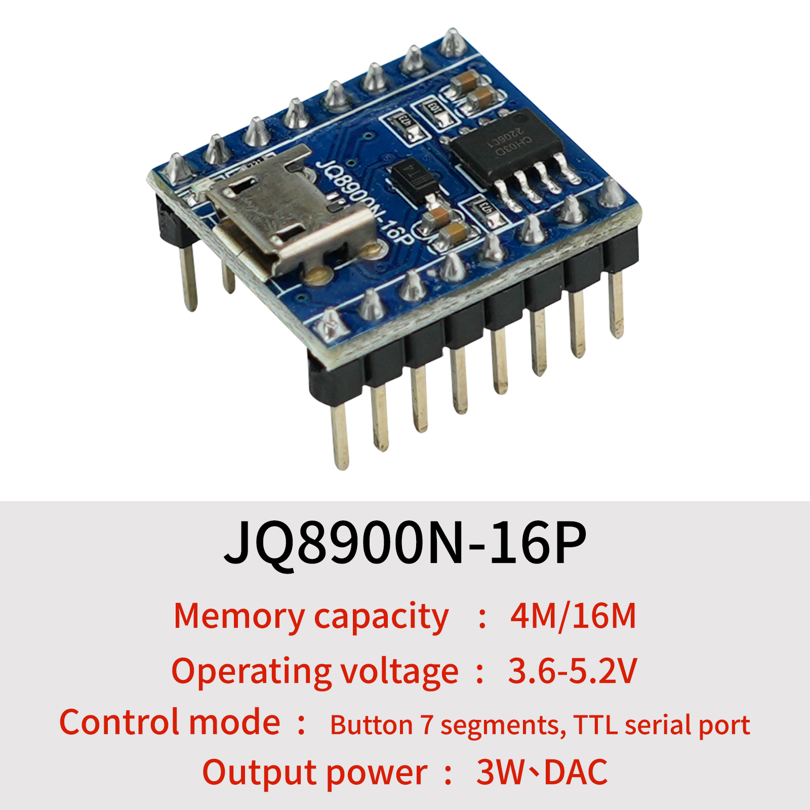 Audio Music Mp3 Download - Voice Playback Module, JQ8900N-16P USB Download