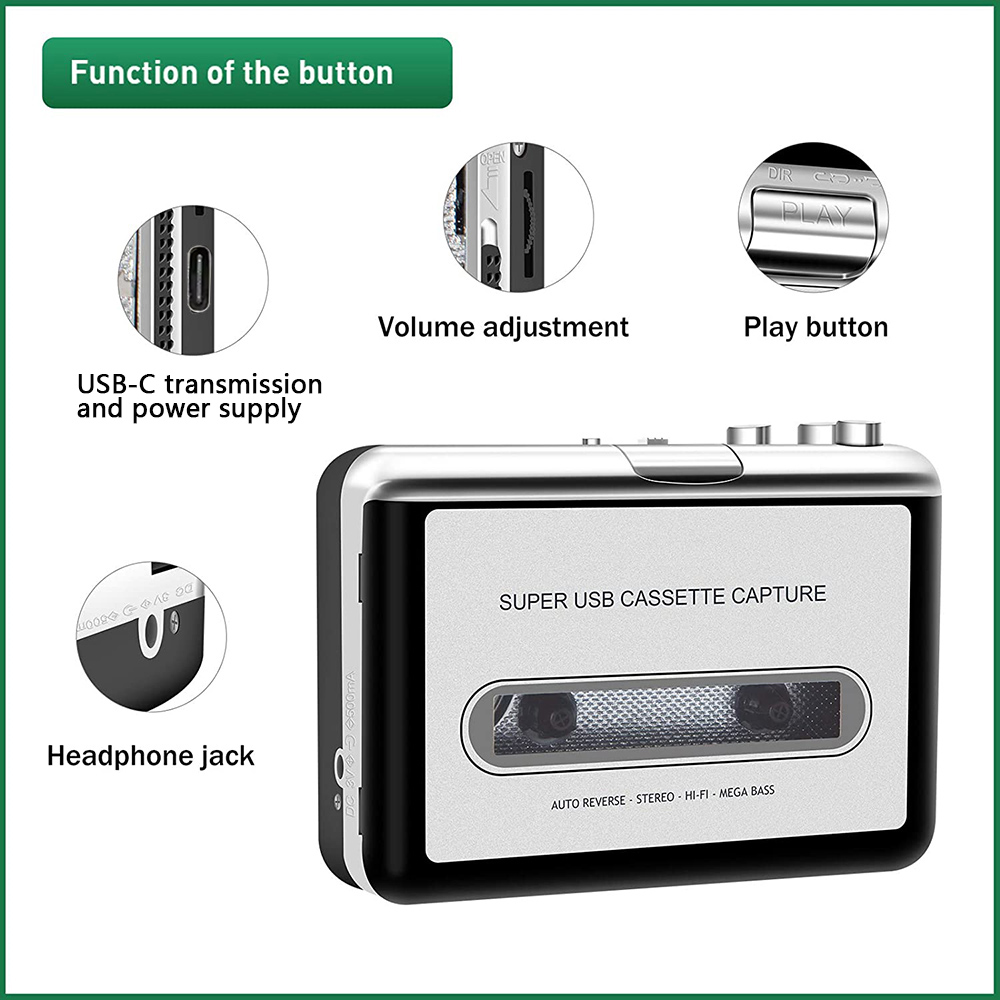 Portable Cassette Player Recor - Audio Music Converter To Mp3 recensione e prezzo
