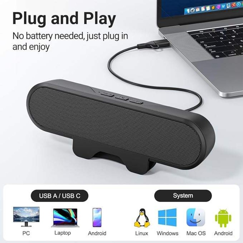 Portable Clip-on USB Soundbar  - Audio Music Online Free recensione e prezzo