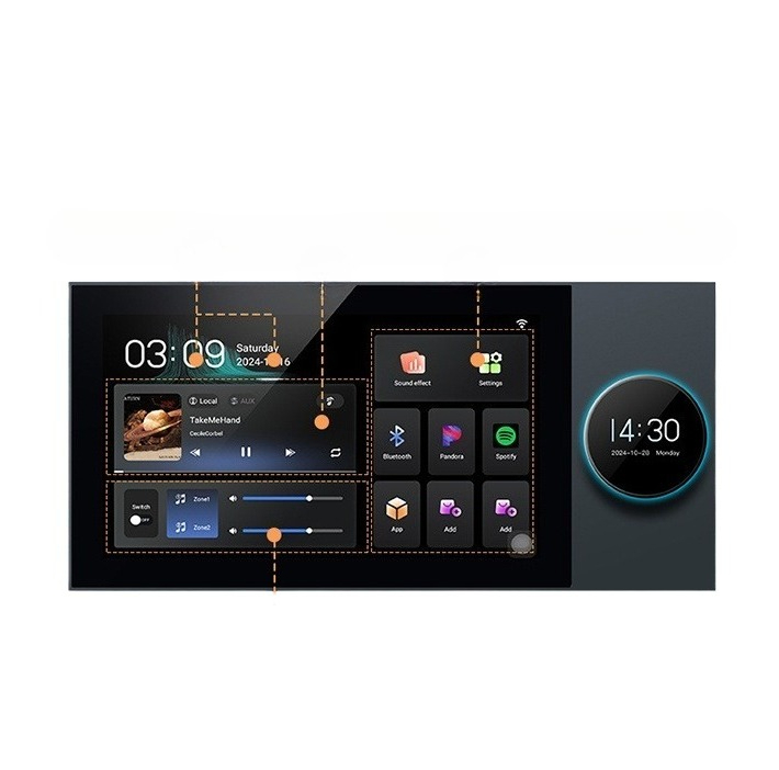 7 Inch Wall Mount Touch Screen - Audio Music Center recensione e prezzo