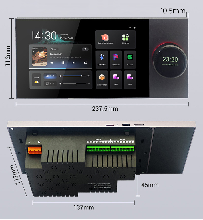 7 Inch Wall Mount Touch Screen - Audio Music Center recensione e prezzo
