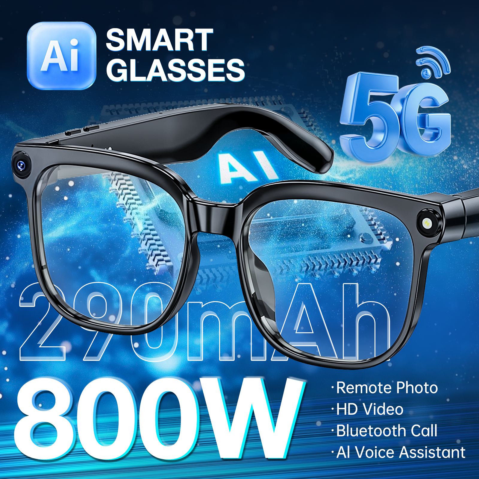 HOWENS 800W Camera AI Glasses  - Audio Music Recognition recensione e prezzo