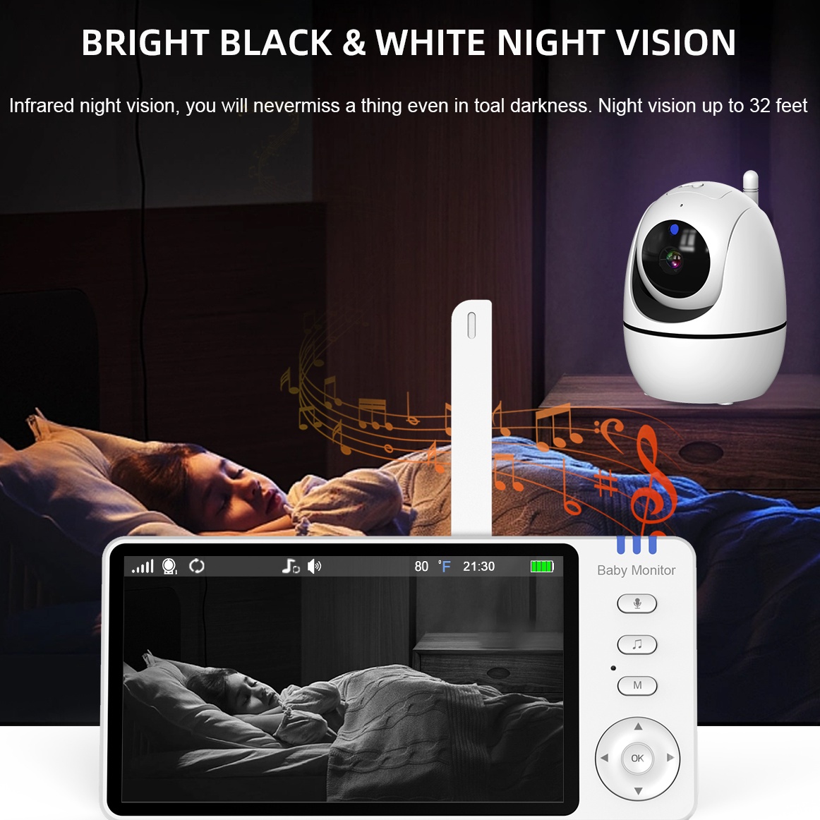 5 Inch Video Baby Monitor 2.4G - Audio Music Network recensione e prezzo