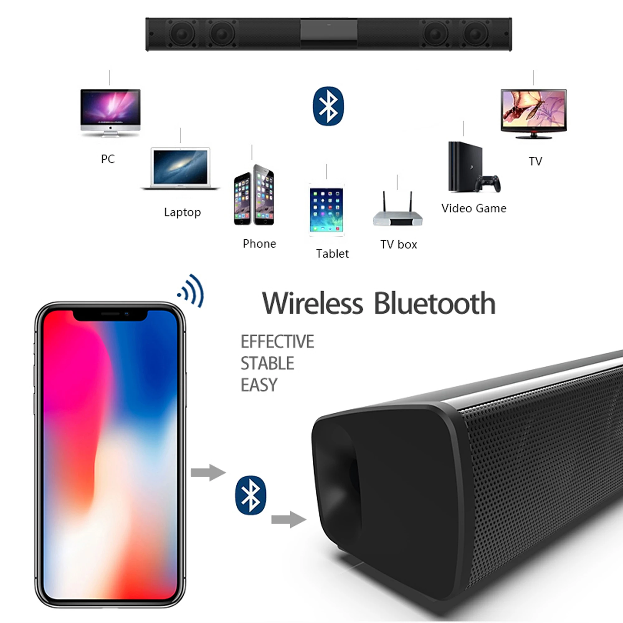 40W High Power Soundbar for TV - Audio Music Apple recensione e prezzo