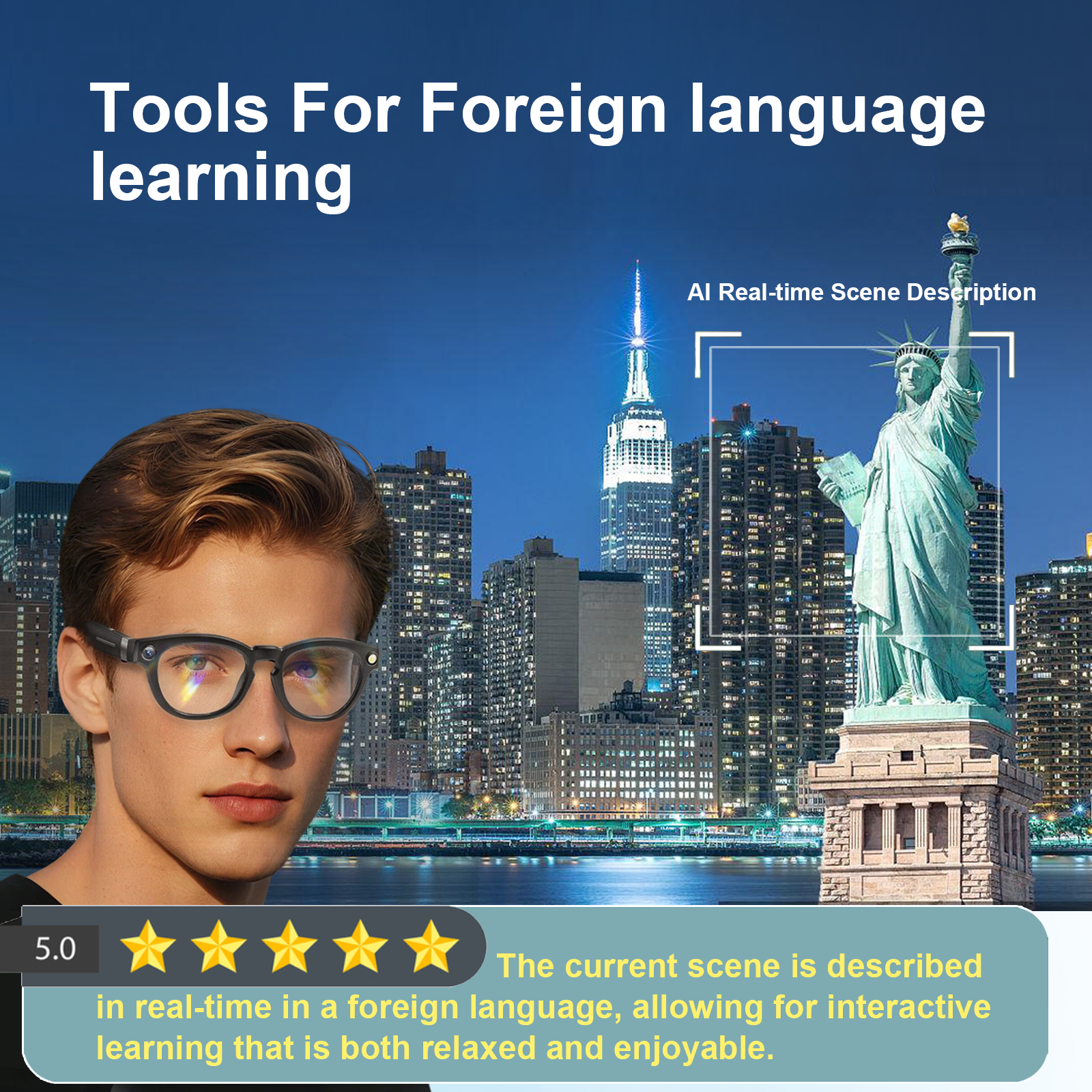 AI Smart Glasses with 8MP Came - Audio Music Recognition recensione e prezzo