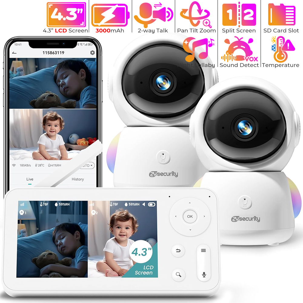2K Baby Monitor with 2 Cameras - Audio Music Network recensione e prezzo