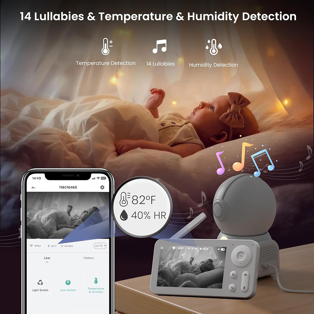 2K Baby Monitor with 2 Cameras - Audio Music Network recensione e prezzo